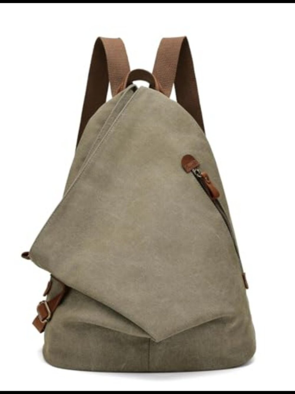 Vintage Canvas Backpack Crossbody Rucksack Leather Outdoor Daypack